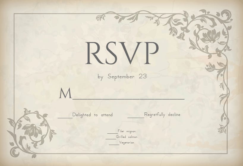 Ancient Decorations - RSVP Card Template (Free) | Greetings Island