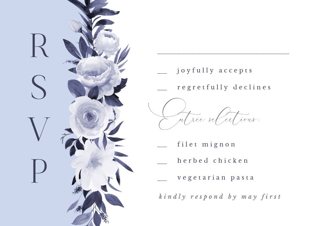 Antoiniette florals - rsvp card