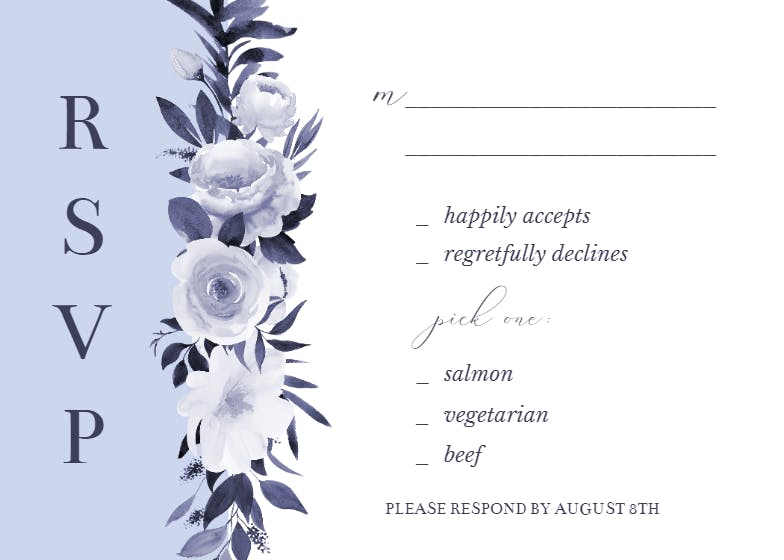 Antoiniette florals - rsvp card