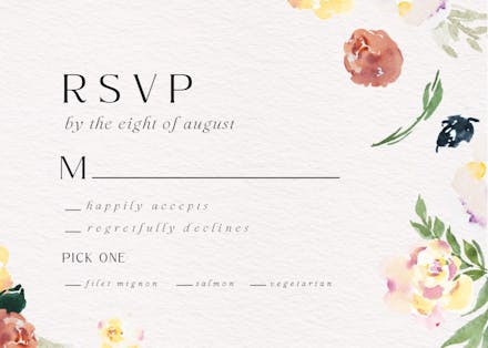 Aquarela - rsvp card