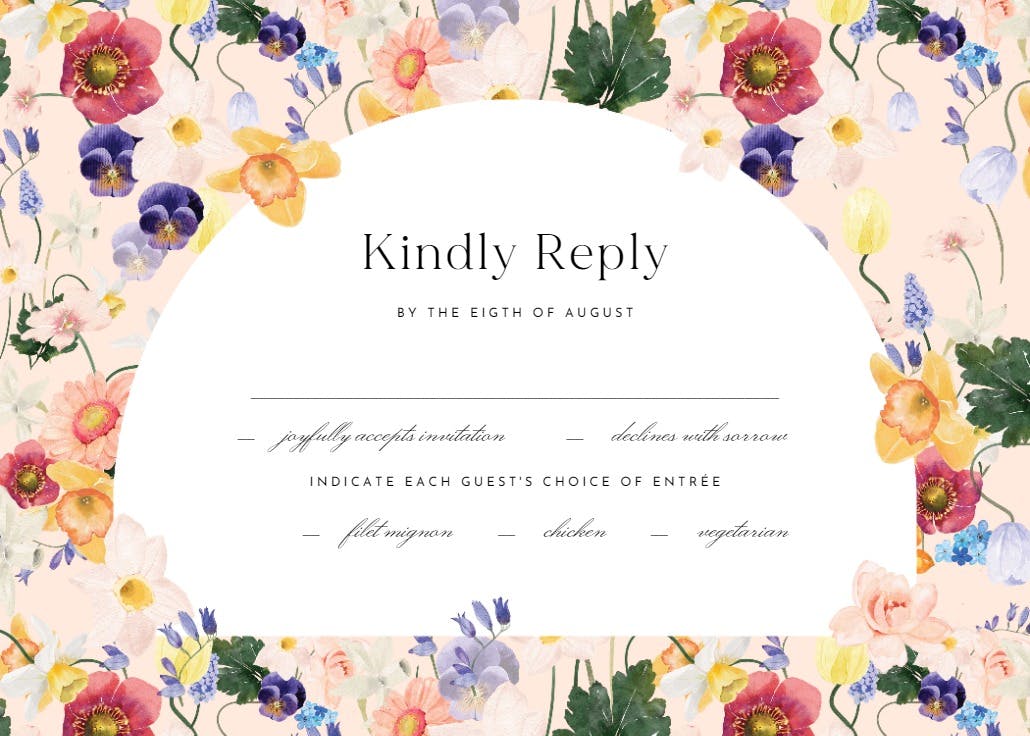 Arch bloom pattern - rsvp card