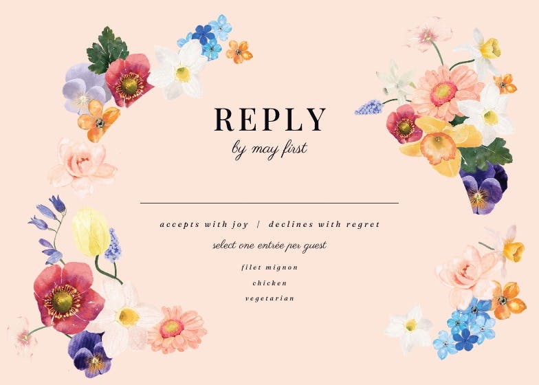 Arch blooms - rsvp card