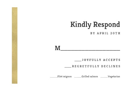 Asimetric stripe - RSVP card