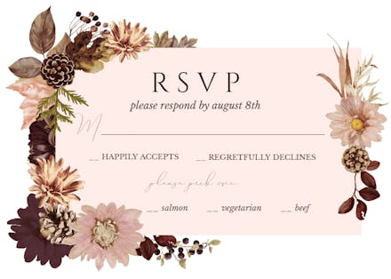 Autumn celebration - rsvp card