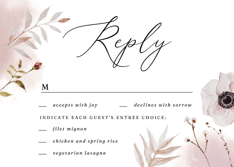 Autumnal watercolor - rsvp card