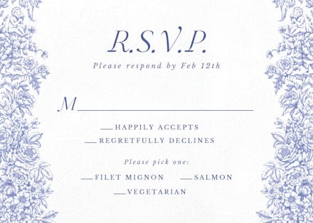 Baroque blooms - rsvp card