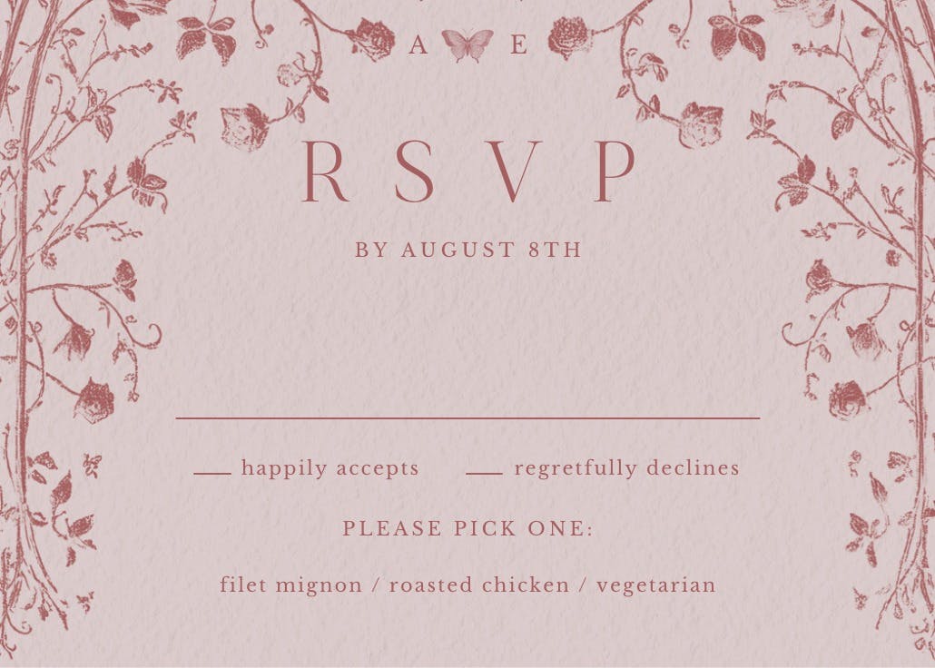 Baroque blooms - rsvp card