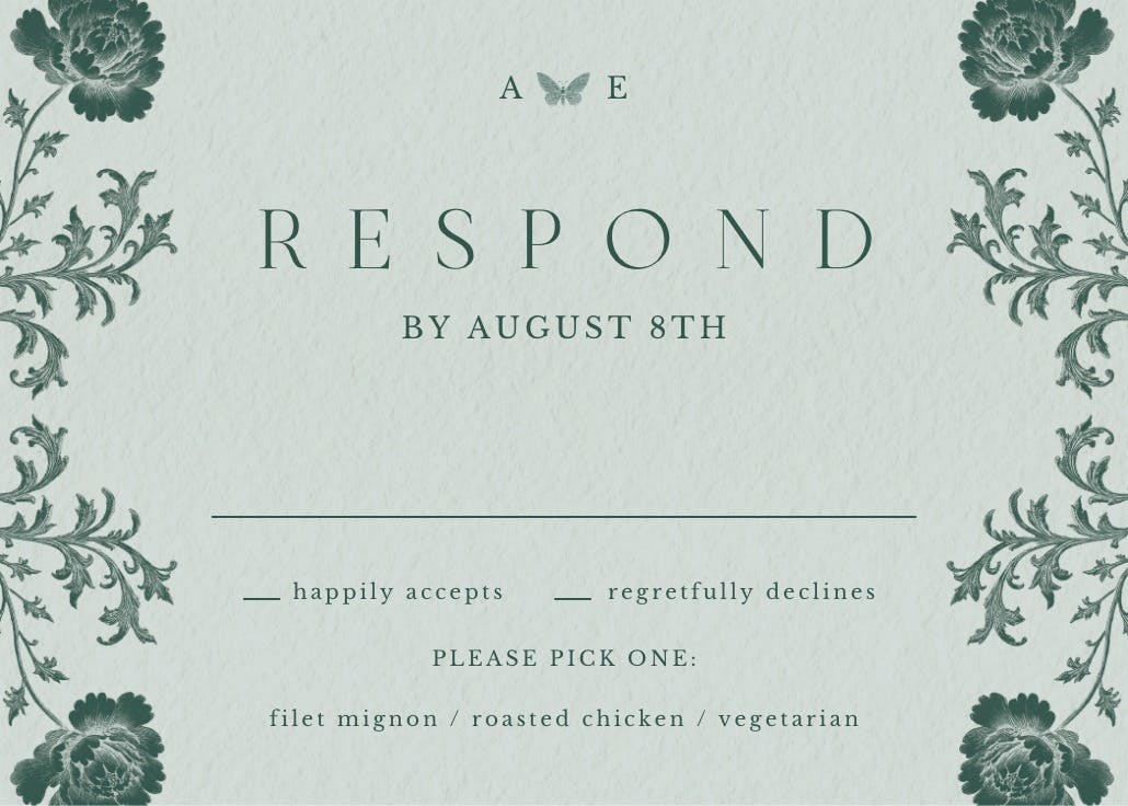 Baroque frame - rsvp card