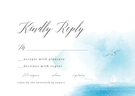 Beach wedding - rsvp card