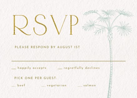 Bermuda fantasies - rsvp card