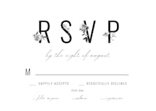 Black White Wreath - RSVP card
