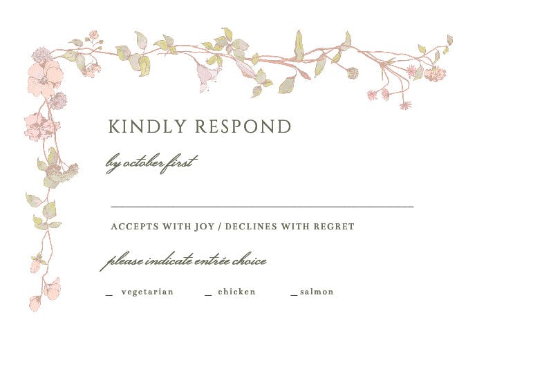 Blessed blossoms - rsvp card
