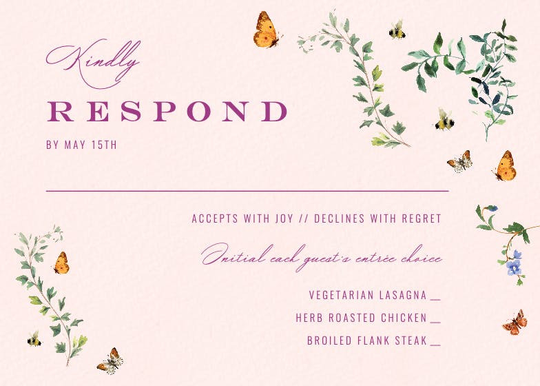 Blooming wedding -  tarjeta de confirmación de asistencia a eventos