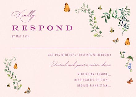 Blooming wedding - rsvp card