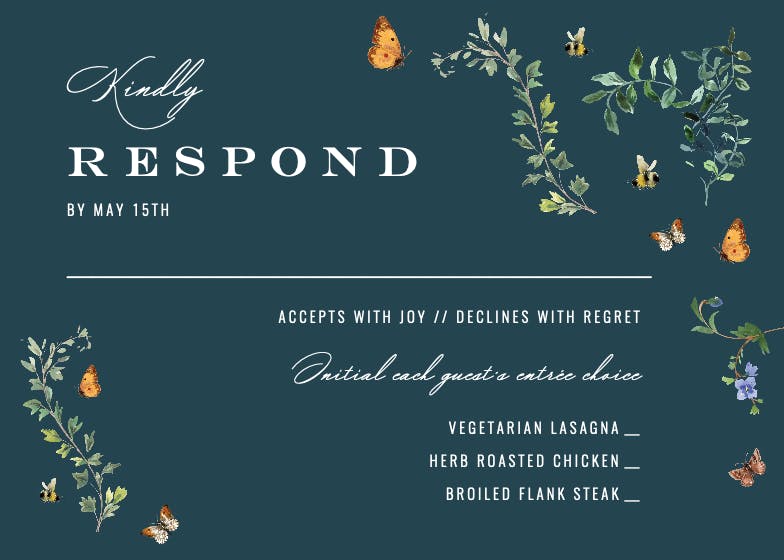 Blooming wedding - tarjeta de confirmación de asistencia a eventos