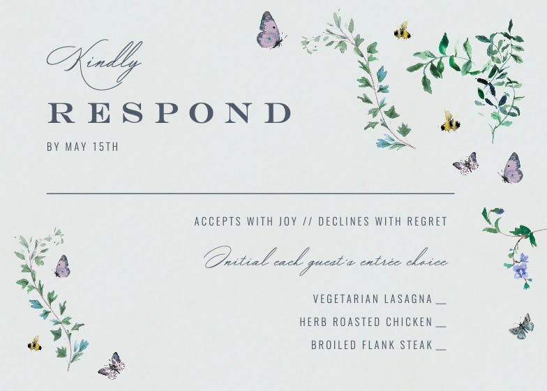 Blooming wedding - rsvp card