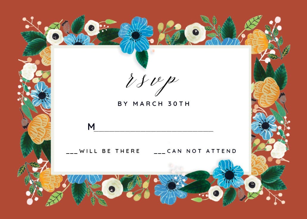 Blue & orange - rsvp card