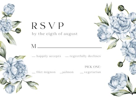 Blue Blooms - RSVP Card Template (Free) | Greetings Island