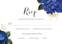 Blue bouquets - tarjeta de confirmación de asistencia a eventos