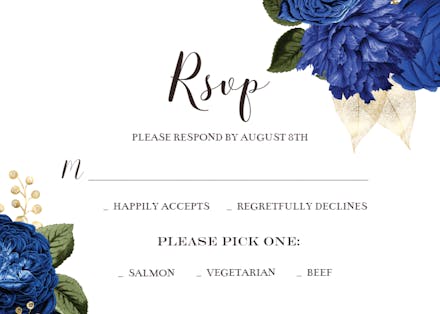 Blue Bouquets - RSVP card