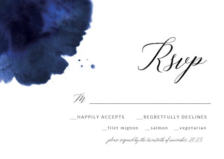 Blue ink - rsvp card