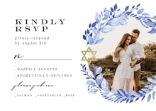 Blue wreath - rsvp card