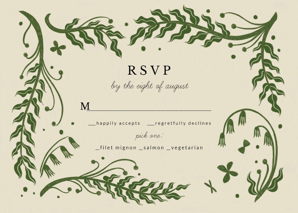 Bluebells - rsvp card