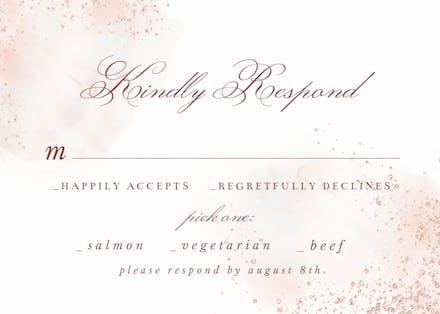 Blush gold spots - rsvp card