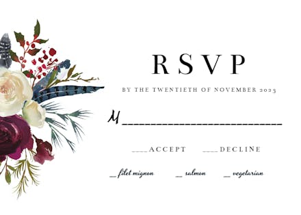 Purple Flowers - RSVP Card Template (Free) | Greetings Island