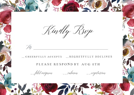Boho Chic Burgundy - RSVP card