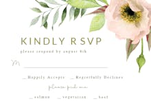 Boho leaves - rsvp card