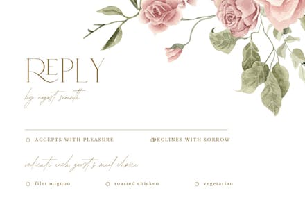 Boho rose dusty pink - rsvp card