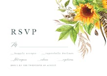 Boho sunflowers - rsvp card