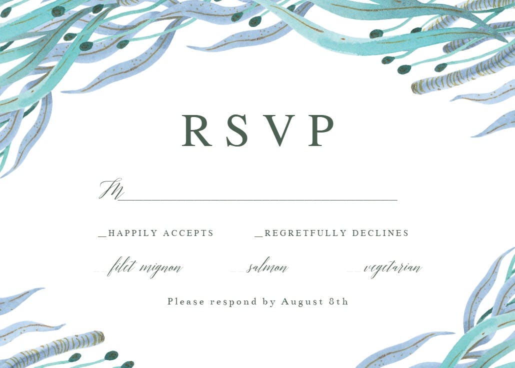 Botanical ocean - rsvp card