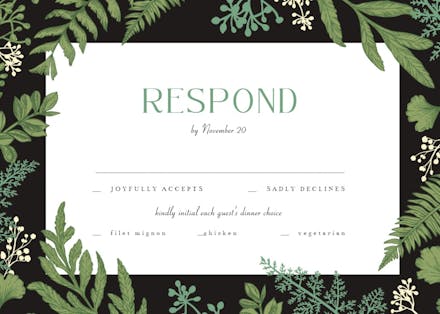 Botany final - rsvp card