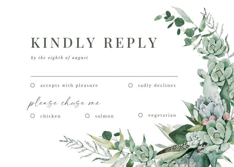 Branching out - rsvp card