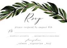 Bridal Navy Flower Crest - RSVP card