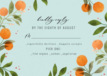 Brunch and mimosas - rsvp card