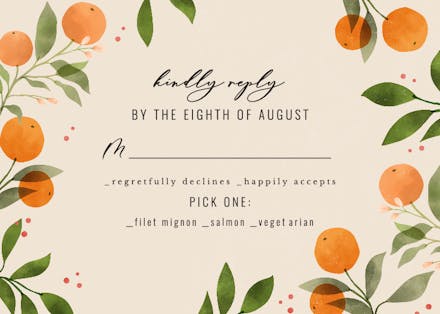 Brunch and mimosas - rsvp card