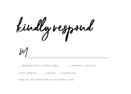 Calligraphy names - rsvp card