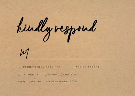 Calligraphy names - rsvp card