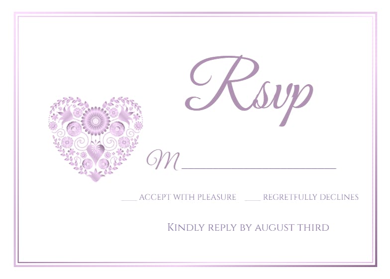 Celebrate their marriage - rsvp card