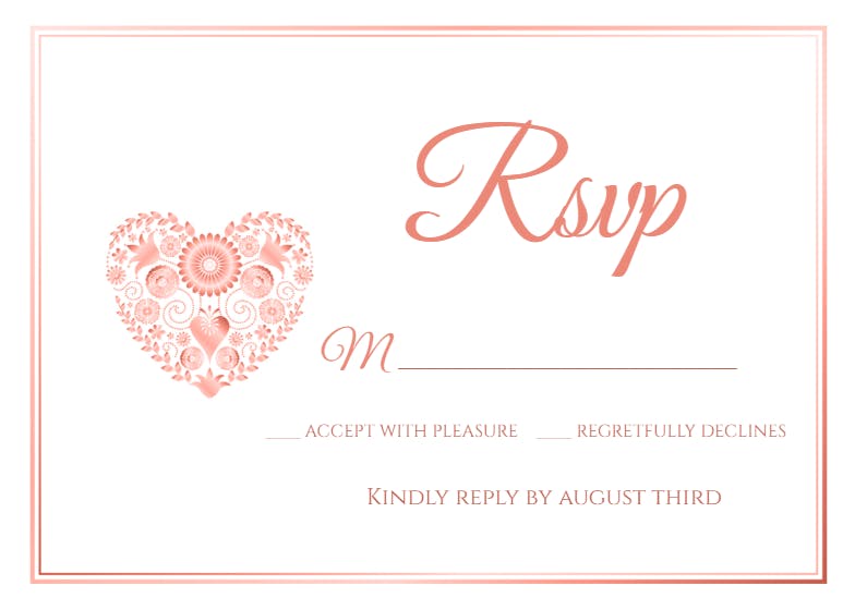 Celebrate their marriage -  tarjeta de confirmación de asistencia a eventos