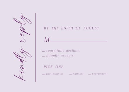 Charming union - rsvp card