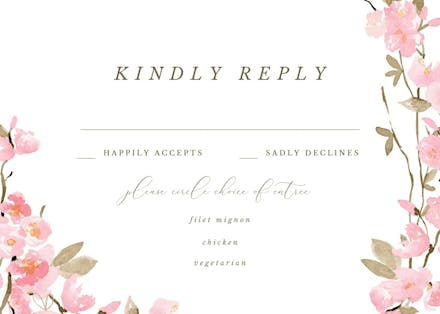 Cherry Blossom - RSVP Card Template (Free) | Greetings Island