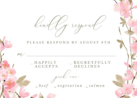 Cherry Blossom - RSVP card