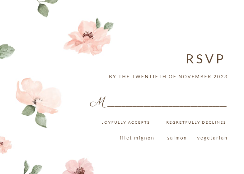 Cherry Blossom - Wedding Invitation Template (Free) | Greetings Island