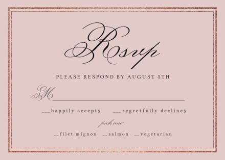 Classy wedding - rsvp card