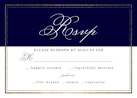 Classy wedding - rsvp card