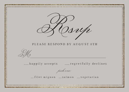 Classy wedding - rsvp card